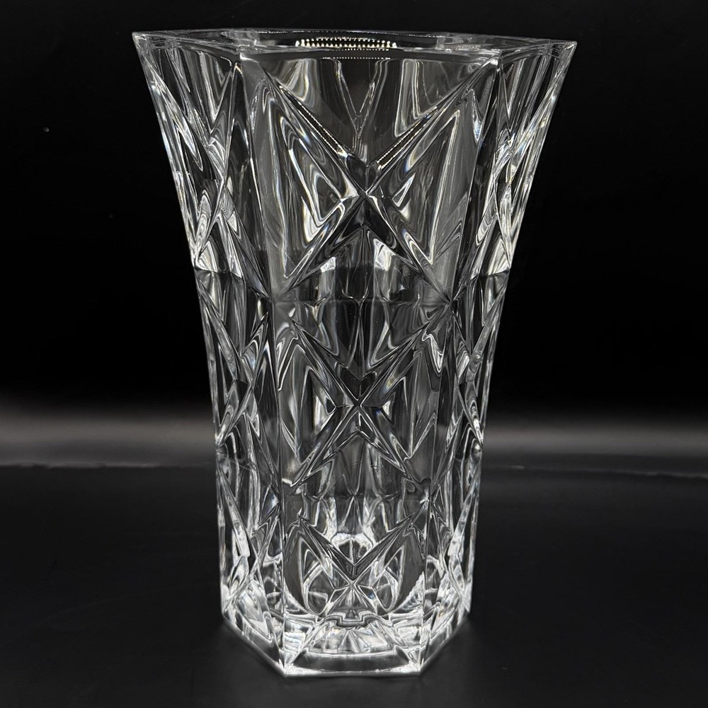 Vintage Echt Bleikristall Hexagon Lead Crystal Vase 24% PbO - West Germany